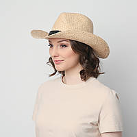 Шляпа LuckyLOOK унисекс ковбойка 818-195 One size Светло-бежевый KB, код: 7445214
