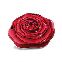 Матрас-плотик надувной Intex Роза 137х132 см Красный (58783) PK, код: 2658577