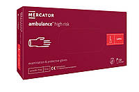 Перчатки латексные Mercator Medical Ambulance High Risk повышенной прочности L Синие 50 шт (0 TN, код: 8246370