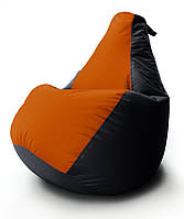 Кресло мешок Груша Coolki комби L 65x85 Черный с Оранжевым 06 Оксфорд 600D SN, код: 6719601