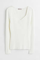 Джемпер в рубчик для женщины H&M 1026169-002 S Белый