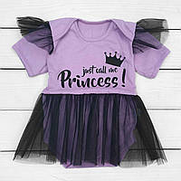 Боди с фатином Dexters princess на лето 74 см фиолетовый, черный (131376239289) OB, код: 8329250
