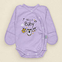 Боди Dexters для девочки hello baby на лето из ткани кулир 62 см фиолетовый (131592068627) OB, код: 8329889
