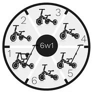 Велосипед триколісний Colibro TREMIX 6 в 1 CT-43-03 Magnetic чорний з батьківською ручкою, фото 4