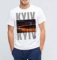 Футболка белая с патриотическим принтом Арбуз Kyiv Киев Push IT XXL BX, код: 8127889