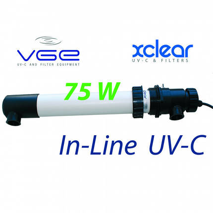 УФ стерилізатор для ставка або комплект In-Line ультрафіолетової лампи UV-C XClear In-Line 75W, фото 2