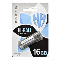 Флеш-накопитель USB 16GB Hi-Rali Corsair Series Silver (HI-16GBCORSL) PR, код: 2313364
