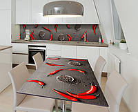Наклейка 3Д вінілова на стіл Zatarga «З вогником» 650х1200 мм для будинків, квартир, столів, до VA, код: 6442507