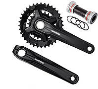 Шатуни Shimano FC-MT210 44 32 22 Hollowtech ll и каретка Черный (FC-MТ210) FS, код: 7581115