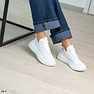 Шкіряні жіночі білі кросівки перфорація, фото 7