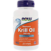 Масло криля Neptune Krill Oil Now Foods 500 мг 120 капсул FT, код: 7701102