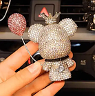 Багаторазовий ароматизатор в машину на решітку діамантовий ведмедик, білий, фото 2