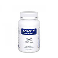 N-ацетилцистеин 600 mg Pure Encapsulations 90 капсул (20255) SB, код: 1535620