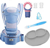 Хипсит Эрго-рюкзак кенгуру переноска тарелка-коврик с ложкой и детский ниблер Baby Carrier 6 EJ, код: 7774141