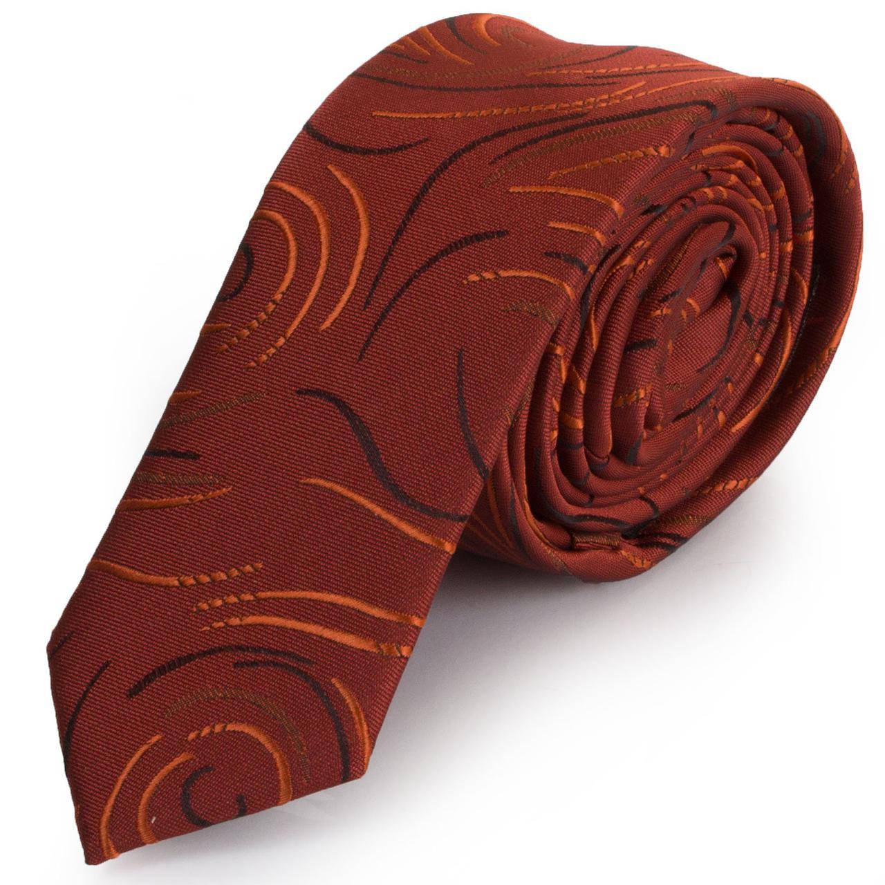 Поліестерова вузька краватка Schonau — 01 Жовтогаряча OM, код: 7764040