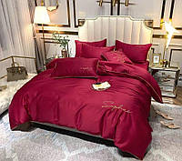 Комплект постельного белья сатин Crown Lux двуспальный красный (764315) EM, код: 8260327