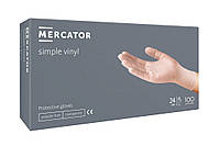 Перчатки виниловые Mercator Medical Simple Vinyl S Прозрачные 100 шт (00-00000074) EJ, код: 8246386