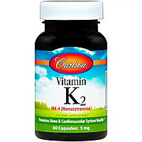 Витамин К2 Carlson MK-4 Менатетренон Labs Vitamin K2 Menatetrenone 5 мг 60 капсул (CL1000) EJ, код: 1726132