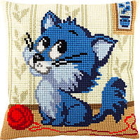 Набір для вишивання декоративної подушки Чарівниця Маленький котик 40×40 см Z-71 OB, код: 7243410
