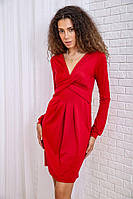 Мини-платье с V-образным вырезом красного цвета 167R050-2 Ager XS EM, код: 8231532