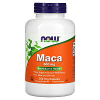 Мака NOW Foods Maca 500 mg 250 Veg Caps FT, код: 7701777