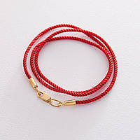 Шелковый красный шнурок с гладкой серебряной застежкой 18699 Оникс 55 PK, код: 6734314