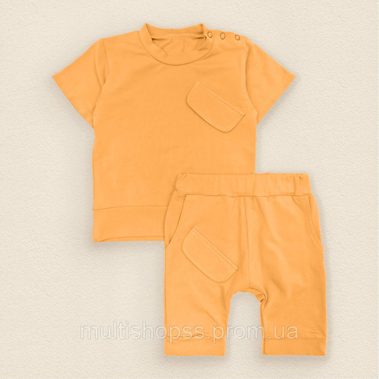 Комплект на літо футболка та шорти Dexters orange 74 см гірчичний (13118481950) MP, код: 8329066