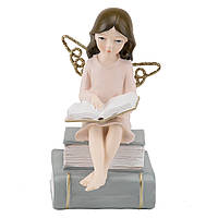 Фигурка декоративная Читающий ангелочек Lefard AL113224 Розовый DS, код: 6917890