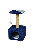 Домик-когтеточка (дряпка) Мур-Мяу КотэДж в джутовой веревке Сине-голубой PM, код: 5866077