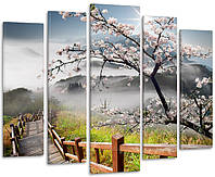 Модульная картина Poster-land Природа с цветущей Сакурой (80x118 см) LM-001_5 EJ, код: 7784689