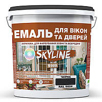 Эмаль акриловая Для Окон и Дверей SkyLine Wood Черная RAL 9004 3 л TN, код: 8195758