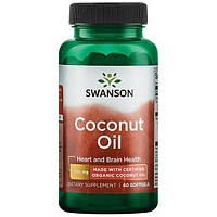 Кокосовое масло Swanson Coconut Oil 1000 mg 60 Softgels PR, код: 8206793