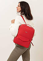 Кожаный городской женский рюкзак на молнии Cooper красный BlankNote KM, код: 8132174