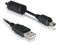 Кабель пристроїв Delock USB2.0 A-mini12p M M 1.0m Olympus D3.8mm Ferrite чорний (70.08.2417) PK, код: 7454310