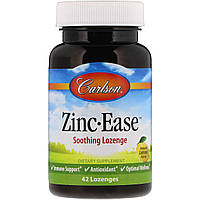 Цинк, Zinc, Carlson Labs, вкус лимона, успокаивающий, 42 леденца GR, код: 5525532