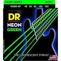 Струны для бас-гитары DR NGB5-45 Hi-Def Neon Green K3 Coated Medium Bass Guitar 5 Strings 45 SX, код: 7291180