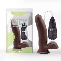 Вібратор на присоску з пультом керування Stud Realistic Vibrator Brown 6.7 Cnt KB, код: 8176399