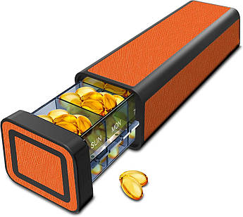 Преміальний контейнер для таблеток Vguoorg Daily Pill Box 7 Day Orange