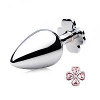 Анальна пробка Metal Clover Butt Plug Jewelry Large Pink Bdsm4u KB, код: 8188369