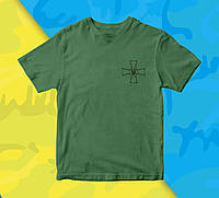 Чоловіча футболка Кавун з принтом Емблема Озброєних сил України ВСУ хакі XL FS, код: 8128110