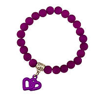 Браслет Olive на резинке Подвеска Сердечки Универсальный Фиолетовый (25214) UM, код: 7545307