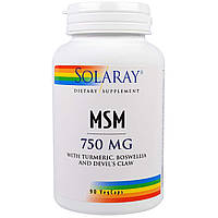 Метилсульфонилметан МСМ MSM Solaray 750 мг 90 капсул (20322) TN, код: 1535627