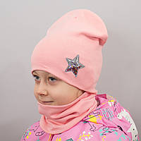 Детская шапка с хомутом КАНТА Звезда размер 52-56 розовый (OC-574) EJ, код: 6489522
