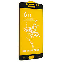 Защитное стекло 6D Premium Glass 9H Full Glue для Samsung J7 Plus C710 Black (00005822) PK, код: 1258932