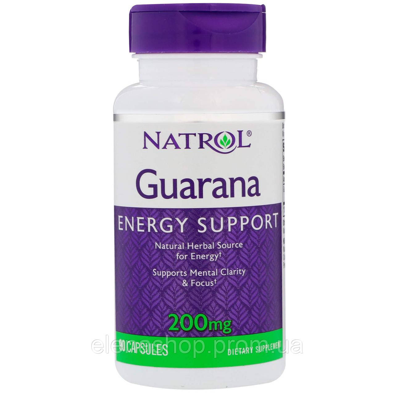 Витамины для мозга Natrol, Гуарана, Guarana, 200 мг, 90 капсул (6095) ES, код: 1535432 - фото 1 - id-p2156886512