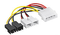 Кабель живлення внутрішній Lucom MoleX-FanPower 3pin M M x4 2x5V+2x12V 0.15m D8x2.0mm (62.09.8 TN, код: 8345669