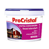 Краска силиконовая фасадная Ирком ProCristal Fasad-Standart IP-133 SI 10 л Белый UN, код: 7766375