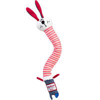 Игрушка для собак GiGwi Заяц с xрустящей шеей и пищалкой Crunchy 28 см Розовый (75516) VA, код: 7699948