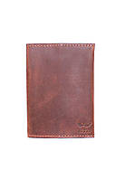 Кожаная паспортная обложка коньячная винтажная The Wings FT, код: 8321740
