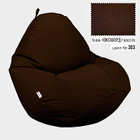 Бескаркасное кресло мешок груша Овал Coolki XXL 90x130 Темно-Коричневый (Оксфорд 600D PU) NL, код: 6719349